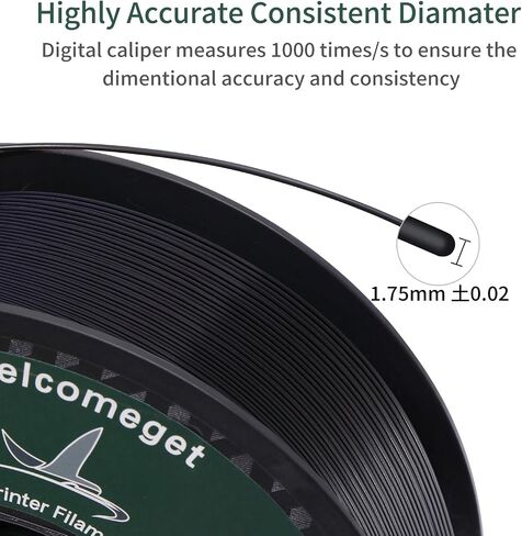 PLA 3D Printer Filament,One roll,Dimensional Accuracy +/- 0.03 mm, 1 kg Spool(2.2lbs), 1.75 mm，White in Saudi Arabia