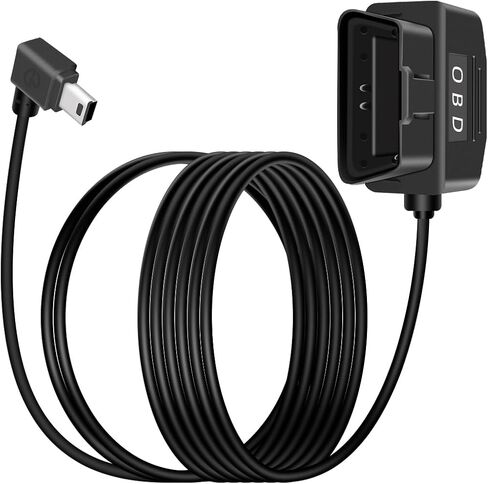 كابل طاقة OBD لكاميرا DASH ، OBD2 إلى كابل شاحن Hardwire Micro USB مع زر التبديل 24 ساعة مراقبة و ACC 2 MODE 12-24 V إلى 5V/3A 11.5ft (smicror) in Kuwait