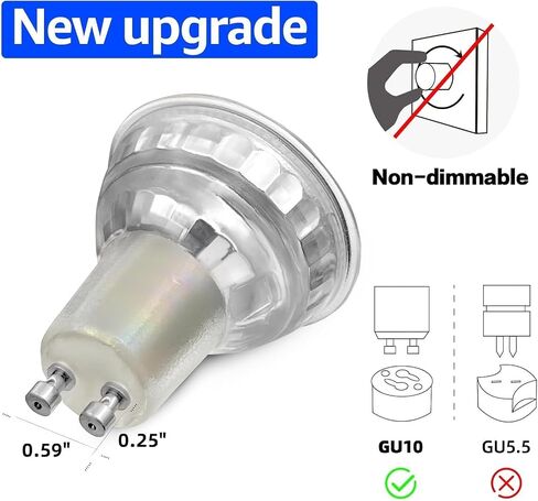MASTERY MART GU10 LED Bulb, Non-Dimmable Track Light Bulbs, 50W Equivalent, 4W GU10 Base, 5000K Daylight White, Halogen Replacement, Range Hood, Track Lighting, 10 Pack in Saudi Arabia