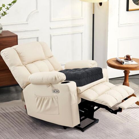 HAVARGO Recliner Cushions for Elderly, 20x20x5 Inch Thick Chair Cushion Patent Design Soft Tufted Dual Layer Booster Seat Cushions for Seniors Recliner Risers Taupe 1P in Saudi Arabia