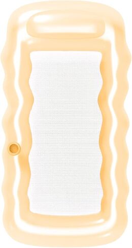 FUNBOY Giant Inflatable Luxury Ombre Glitter Mesh Lounger Water Hammock Pool Float, Perfect for a Summer Pool Party Large,Rainbow in Kuwait