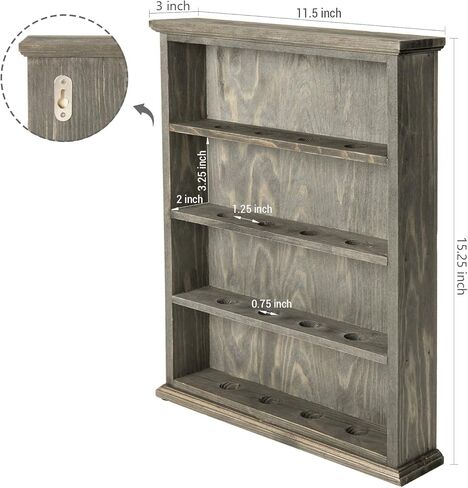 MyGift Premium Solid Acacia Wood Wall Mounted Golf Ball Holder Frame Shelf, Hanging Open Display 4 Tier Cabinet Collector Case Holds up to 16 Balls in Saudi Arabia