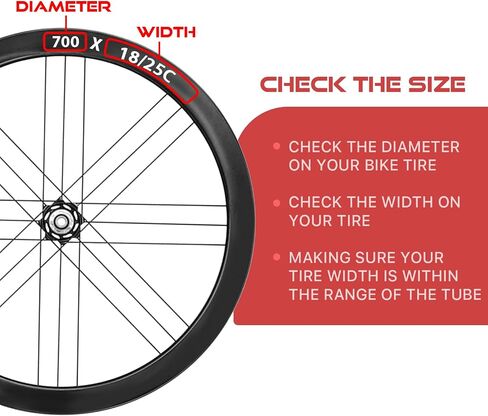 Bike Inner Tube 700X25C/32C with Rim Strips, Tire Levers and Spoke Lights- Schrader Valve 48MM - 2 Pack in Saudi Arabia