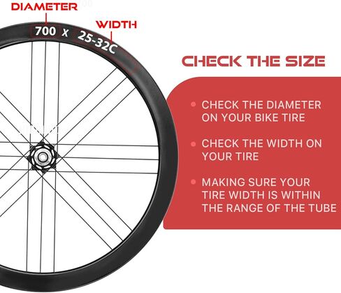Bike Inner Tube 700X25C/32C with Rim Strips, Tire Levers and Spoke Lights- Schrader Valve 48MM - 2 Pack in Saudi Arabia