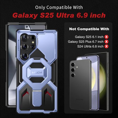 TONGATE Magnetic for Samsung Galaxy S25 Ultra Case with Ring Stand, [Compatible with MagSafe][Camera Protective Cover][Military-Grade Protection] Phone Case for S25 Ultra with Screen Protector, Purple in Saudi Arabia