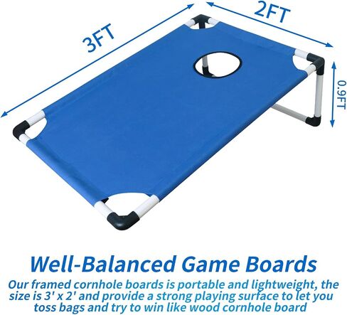 Portable PVC Framed Cornhole Game Set with 2 Collapsible Cornhole Boards, 8 Bean Bags and Carrying Case, Waterproof Mini Cornhole Set, Outdoor Indoor Yard Toss Games Rainbow Design (3 x 2-feet) in Saudi Arabia