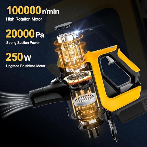 150W/18Kpa Cordless Mini Handheld Vacuum Cleaner for DeWALT 20v Battery(No Battery), 4 in 1 Car Vacuum Cleaner High Power with Brushless Motor, Hand Held Vacuum Cleaner for Car Home Office, Pet Hair in Saudi Arabia