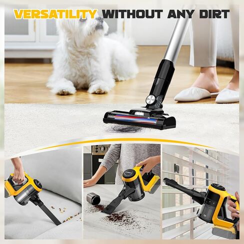 150W/18Kpa Cordless Mini Handheld Vacuum Cleaner for DeWALT 20v Battery(No Battery), 4 in 1 Car Vacuum Cleaner High Power with Brushless Motor, Hand Held Vacuum Cleaner for Car Home Office, Pet Hair in Saudi Arabia