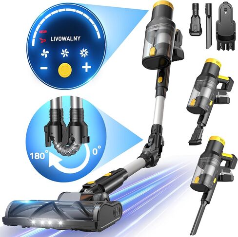 150W/18Kpa Cordless Mini Handheld Vacuum Cleaner for DeWALT 20v Battery(No Battery), 4 in 1 Car Vacuum Cleaner High Power with Brushless Motor, Hand Held Vacuum Cleaner for Car Home Office, Pet Hair in Saudi Arabia