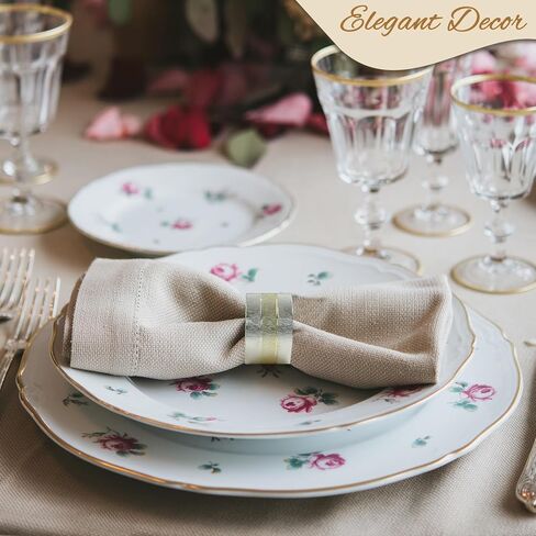 6 Pack Gold Napkin Rings, Metal Napkin Rings Elegant Table Decorations for Wedding, Dinner in Kuwait