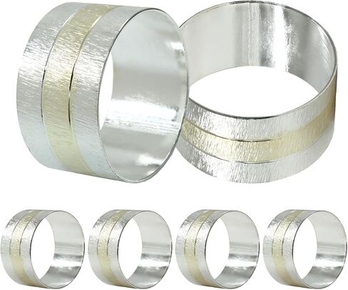 6 Pack Gold Napkin Rings, Metal Napkin Rings Elegant Table Decorations for Wedding, Dinner in Kuwait