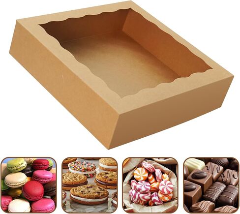 20 PCS فطيرة صناديق 10x10x2.5 بوصة: صناديق مخبز بيضاء مع نافذة ، صناديق ملفات تعريف الارتباط ، صناديق علاج ، صناديق الفراولة المغطاة بالشوكولاتة in Kuwait