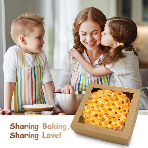 20 PCS فطيرة صناديق 10x10x2.5 بوصة: صناديق مخبز بيضاء مع نافذة ، صناديق ملفات تعريف الارتباط ، صناديق علاج ، صناديق الفراولة المغطاة بالشوكولاتة in Kuwait