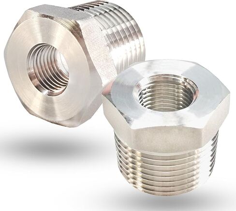 3/4" NPT Male to 3/8" NPT Female Hex Bushing Reducer, 304 Stainless Steel NPT Reducing Bushing Adapter Pipe Fitting, Heavy Duty Pipe Hex Bushing for Reducing Pipe (3/4" MNPT x 3/8" FNPT) in Saudi Arabia