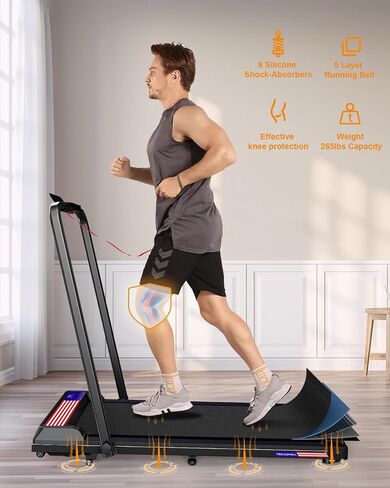 Treadmill Under Desk Walking Pad,2 in 1 Folding Treadmill for Home/Office with Remote Control and APP，Large Screen in Saudi Arabia