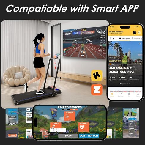 Treadmill Under Desk Walking Pad,2 in 1 Folding Treadmill for Home/Office with Remote Control and APP，Large Screen in Saudi Arabia
