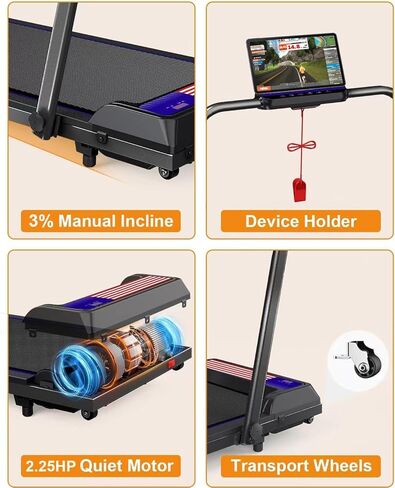 Treadmill Under Desk Walking Pad,2 in 1 Folding Treadmill for Home/Office with Remote Control and APP，Large Screen in Saudi Arabia