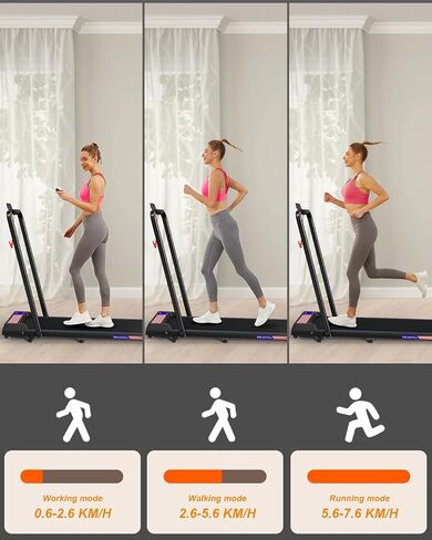 Treadmill Under Desk Walking Pad,2 in 1 Folding Treadmill for Home/Office with Remote Control and APP，Large Screen in Saudi Arabia