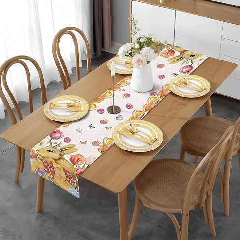 Niviy عيد الحب جنوم الجدول عداء 13 × 72 بوصة، منقوشة المشارب مزرعة ديكور طاولة الطعام، الذكرى السنوية الموسمية المطبخ طاولة الطعام الديكور لحفلة المنزل الداخلي in Kuwait