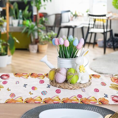 Niviy عيد الحب جنوم الجدول عداء 13 × 72 بوصة، منقوشة المشارب مزرعة ديكور طاولة الطعام، الذكرى السنوية الموسمية المطبخ طاولة الطعام الديكور لحفلة المنزل الداخلي in Kuwait