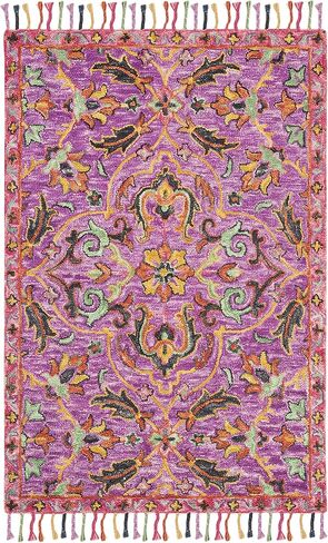 SAFAVIEH Blossom Collection 2'3" x 8' Purple / Multi BLM451A Handmade Tassel Premium Wool Runner Rug in Saudi Arabia