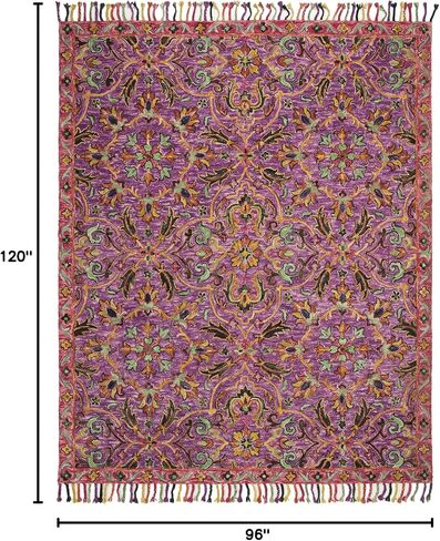 SAFAVIEH Blossom Collection 2'3" x 8' Purple / Multi BLM451A Handmade Tassel Premium Wool Runner Rug in Saudi Arabia