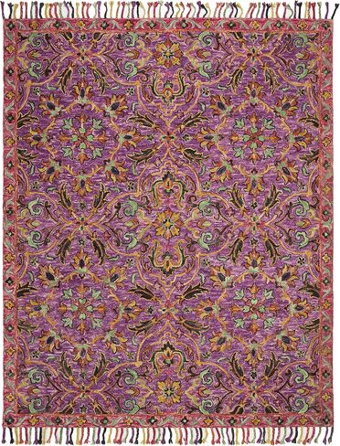 SAFAVIEH Blossom Collection 2'3" x 8' Purple / Multi BLM451A Handmade Tassel Premium Wool Runner Rug in Saudi Arabia