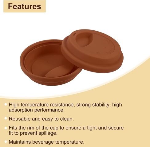 uxcell Silicone Cup Lids, Drinking Lid Reusable Sealed Mug Lid for Ceramic Glass Coffee Mug Spill-Proof, Durable Coffee Cup Covers in Saudi Arabia