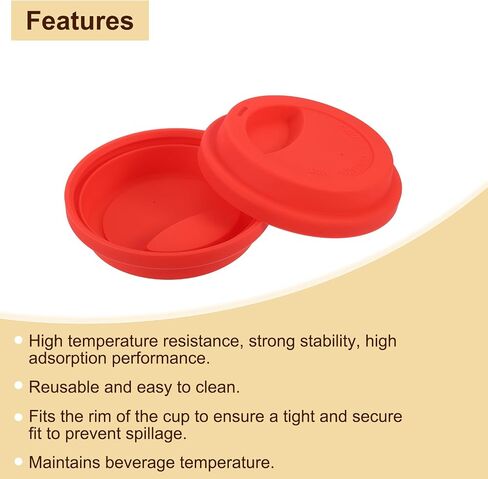 uxcell Silicone Cup Lids, Drinking Lid Reusable Sealed Mug Lid for Ceramic Glass Coffee Mug Spill-Proof, Durable Coffee Cup Covers in Saudi Arabia