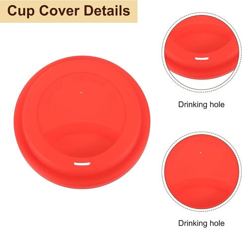 uxcell Silicone Cup Lids, Drinking Lid Reusable Sealed Mug Lid for Ceramic Glass Coffee Mug Spill-Proof, Durable Coffee Cup Covers in Saudi Arabia