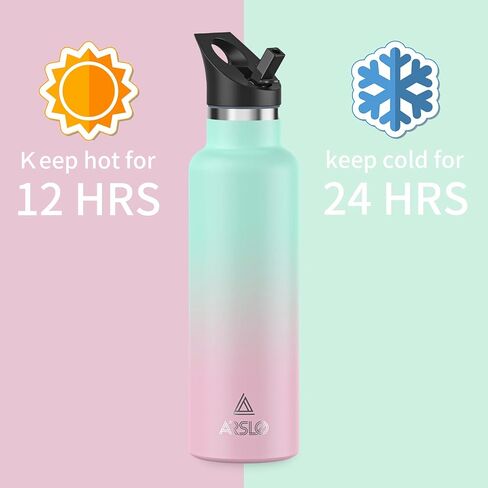Stainless Steel Double Wall Water Bottles, Vacuum Insulated Bottle With Straw Lid, Insulated Water Bottle Keeps Water Cold for 24 Hours, Hot for 12 Hours, Hiking, Sports in Saudi Arabia