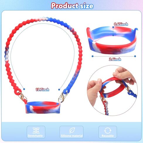 2PCS Water Bottle Handle - Strap Carrier Soft and Durable Silicone Water Bottle Sling Fits Most 8-40oz Bottles(W+P) in Saudi Arabia