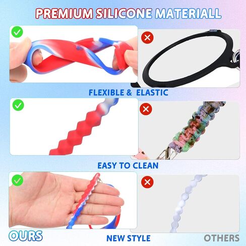 2PCS Water Bottle Handle - Strap Carrier Soft and Durable Silicone Water Bottle Sling Fits Most 8-40oz Bottles(W+P) in Saudi Arabia