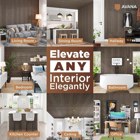 Avana Acoustic Wood Wall Panels – 47.2 X 12.6 Inch Black Oak Acoustic Panels 2 PCs – Modern Wall Panels For Interior Wall Decor For Homes, Offices, Studios – Sturdy And Durable Wood Panels For Wall in Saudi Arabia