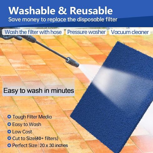 Reusable Air Filter 20x30, High Air Flow Cut to Fit Furnace Filters, MERV 6 Replacement Filter for HVAC, RV, Washable Replacement Air Conditioner Filters, 24 PCs Velcro(Actual 20x30x0.7 in.) in Saudi Arabia