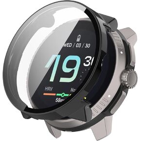 FitTurn Compatible with SUUNTO Race S Screen Protector Cases Replacement PC Slim Case Cover 3D Full Coverage Tempered Glass Screen Protector for SUUNTO Race S Watch (Clear)