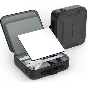 Waterproof Hard Case Compatible with Starlink Mini for Protection, Travel Carrying Case with Customized Internal Sections for Kickstand, Power Adapter, Pipe Adapter, Cables white