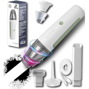 PATO Cordless Handheld Vacuum Cleaner, Mini Car Vacuum with Powerful Suction, Portable Dust Collector.White.