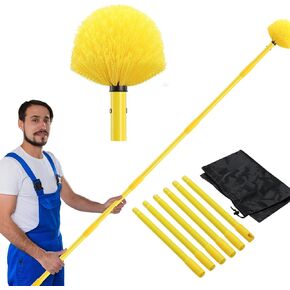 منافض للتنظيف، منفضة، منفضة نسيج العنكبوت مع عمود تمديد، شعيرات متوسطة الصلابة، منفضة شبكة عنكبوت، رأس منفضة مروحة سقف، منفضة ويبستر منفضة نسيج العنكبوت للتنظيف الداخلي في الهواء الطلق (وردي، 10 أقدام) in Kuwait