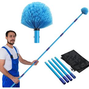 Dusters for Cleaning,Duster, Cobweb Duster with Extension Pole, Medium Stiff Bristles Cobweb Duster Head Ceiling Fan Duster Webster Cobweb Duster for Outdoor Indoor Cleaning (Pink, 10 FT)