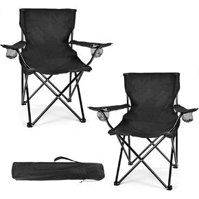 2 Pack Camping Chairs - Lightweight and Supportive Chairs for Teens and Lightweight Individuals - Compact, Durable, and Portable - Ideal for Camping, Hiking, Beach, and Picnics - Carry Bag (Upgrade)