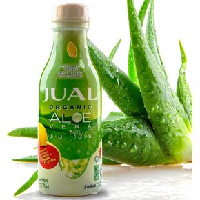 JUAL Healthy Organic Aloe Vera Juice drink, 16.7 Fl Oz - Grapefruit Flavor - Aloe Vera Drink - Vegan, Zero Sugar, Aloin free Pure Aloe Juice for Gut Health - Immune Booster, 500ml (Pack of 1) in Saudi Arabia