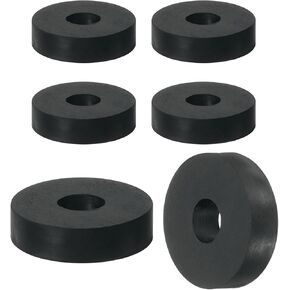 uxcell 6Pcs Thick Rubber Spacer, 2-3/8 Inch OD x 11/16 Inch ID x 3/16 Inch Thickness Round Rubber Bushings Anti Vibration Flat Spacer Washers for Home Industrial Machinery