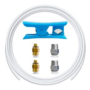 16.4ft(5M) PTFE Teflon Tube Kit,ID 2.5mm OD 4mm for 1.75mm Filament 3D Printer Replacement Parts, with Tubing Cutter,4-M6 Extruder Fitting,4-M10 Hotend Fitting, for Bambu lab AMS