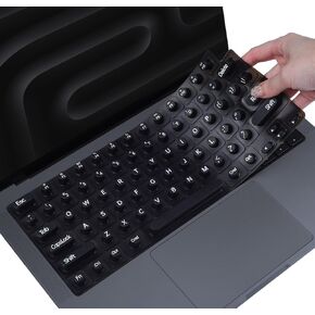 Keyboard Cover for Long Nails, Compatible with 2021-2024 MacBook Pro 14/16 inch M1 M2 M3 M4, 2020-2024 MacBook Air 13" 15" M3 M2, Raised Keyboard Cover for Long Nail Art, Black