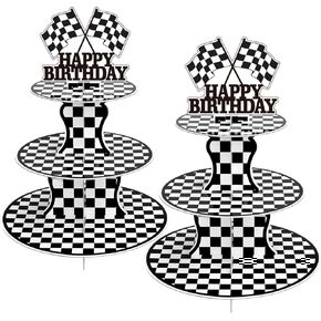2 Pack Woodland Baby Shower Decorations Cupcake Stands: Cake Topper Stand Western Party Decors Supplies Favors, Baby Kids Boys Girls Birthday Safari Camping Mushroom Theme Cardboard Cupcake Holders