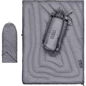 3M Thinsulate Insulation Camping Blanket, Packable, Lightweight Camp Quilt with Footbox, Zippered, Outdoor Sleeping Blanket for Backpacking, Travel, Stadium, Beach