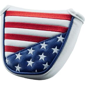 Golf Club USA Mallet Putter Cover Magnetic Closure Heel Shafted PU Leather Stars and Stripes Flag Putters Headcover