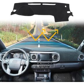 LLKUANG for Toyota Tacoma 2016-2023 Terylene Carpet Dashmat Dash Mat,Car Dashboard Cover Sun Shade Pad,Anti-Slip Dash Board Accessories(Left Hand Drive)