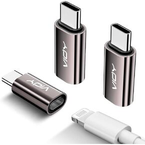 VIOY 5 Pack Lighting to USB C Adapter for iPhone 15/16 Pro Max Plus, Samsung, iPad, Nintendo Switch, Type C to Lighting Female Charger Converter, Support Charging & Data Transfer, Not for Audio/OTG